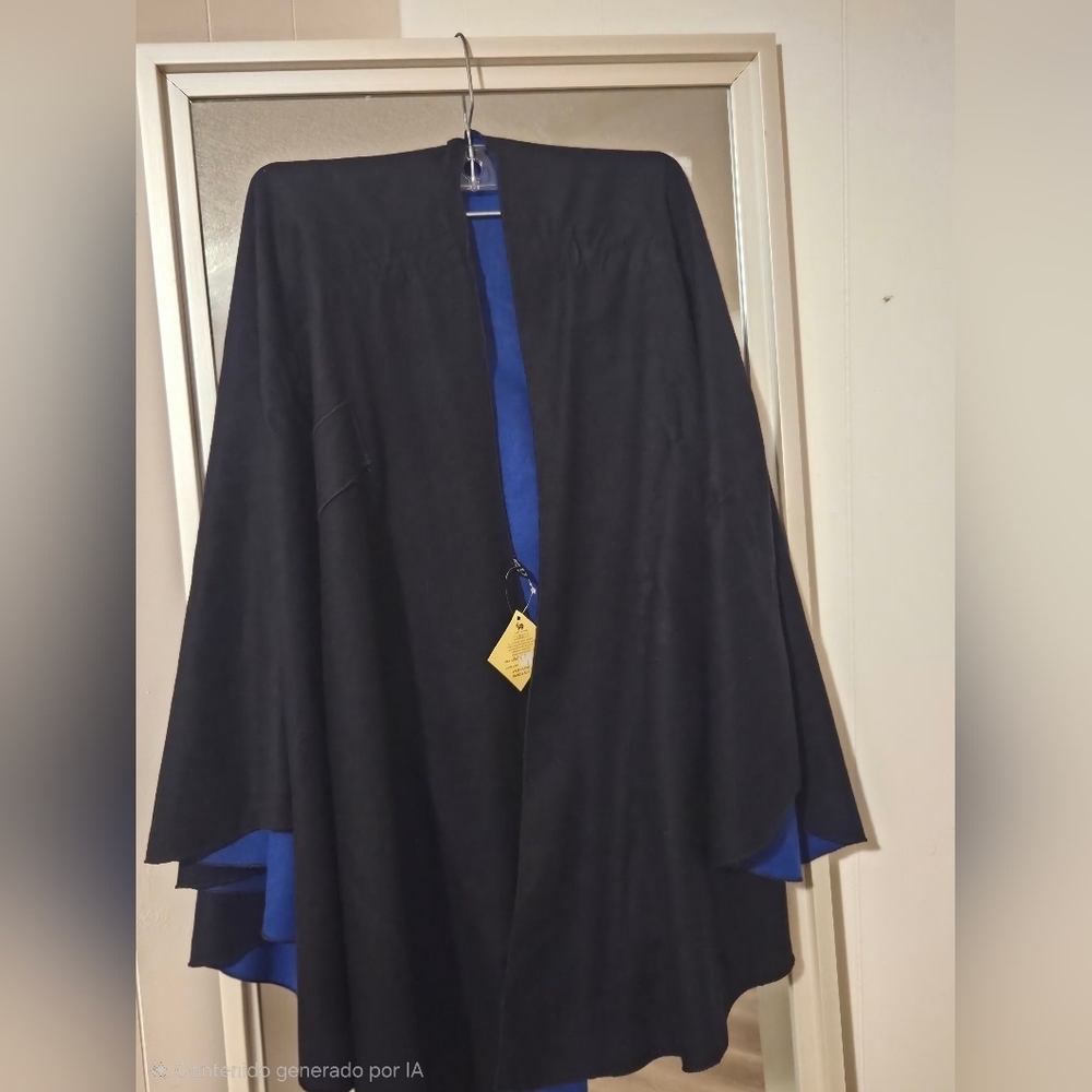 Elegant Black and Blue Women's Cape 100% Cashmere - Picture 2 of 11